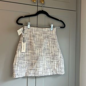 Aritzia Babaton Tweed Skirt, Size 00, White&Lilac